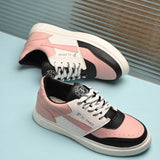 Black & Pink Lace-Up Platform Heel Sneakers