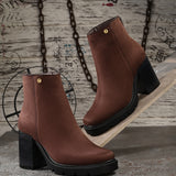 EL PASO Women Faux Leather Casual Chelsea Boots