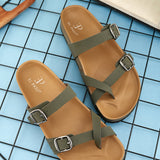 Women One Toe Flats with Buckles