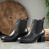 EL PASO Women Faux Leather Casual Slip On Boots