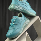 Casual Blue Lace Up Sneaker for Women with Non-Slip Sole