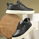 Black Lace-Up Platform Heel Sneakers