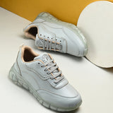 Casual Light Blue Lace Up Sneaker for Women with Non-Slip Sole