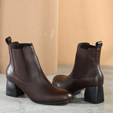 EL PASO Women Faux Leather Casual Slip On Boots