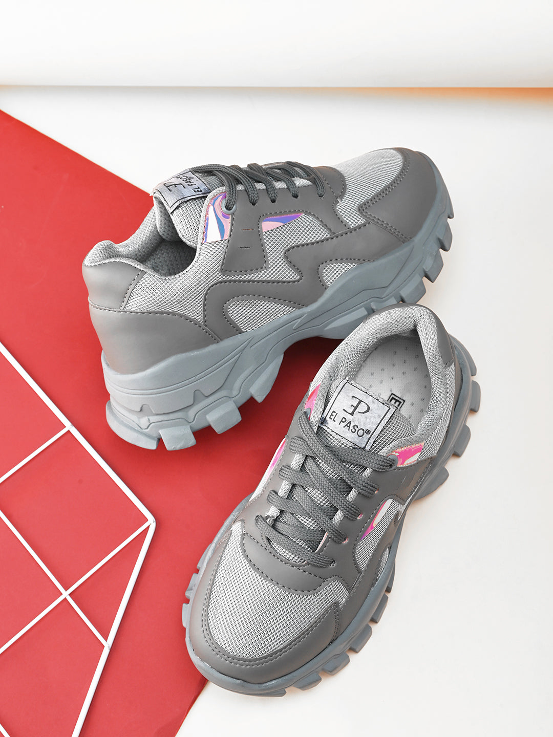 White Lace-Up Women Sneakers with a trendy design for comfort and style.
