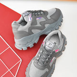 White Lace-Up Women Sneakers with a trendy design for comfort and style.