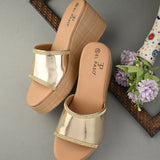 Metallic Slip-On Wedge Heels For Women