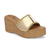 Metallic Slip-On Wedge Heels For Women