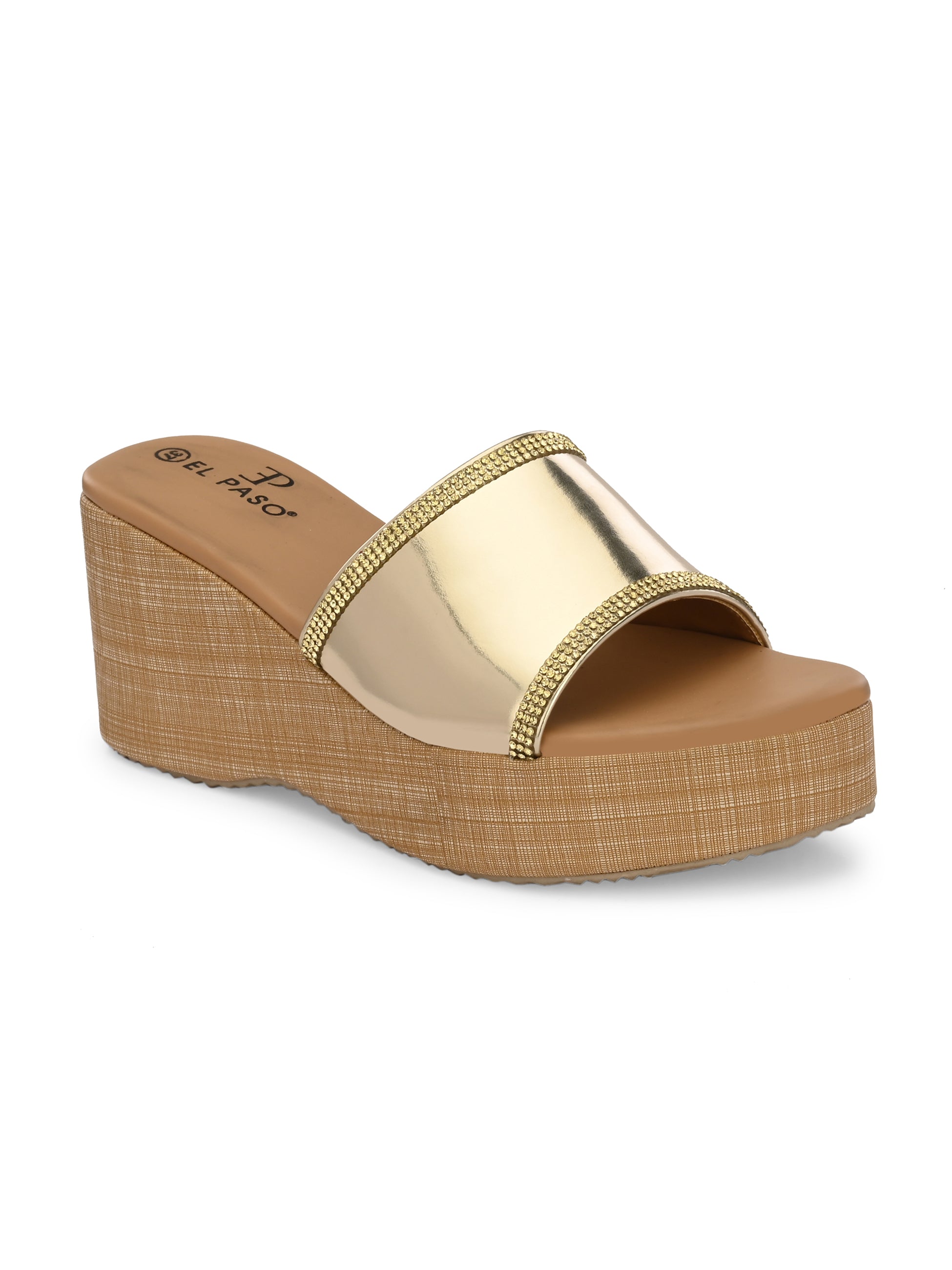 Metallic Slip-On Wedge Heels For Women