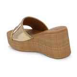 Metallic Slip-On Wedge Heels For Women