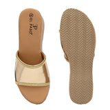 Metallic Slip-On Wedge Heels For Women
