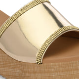 Metallic Slip-On Wedge Heels For Women
