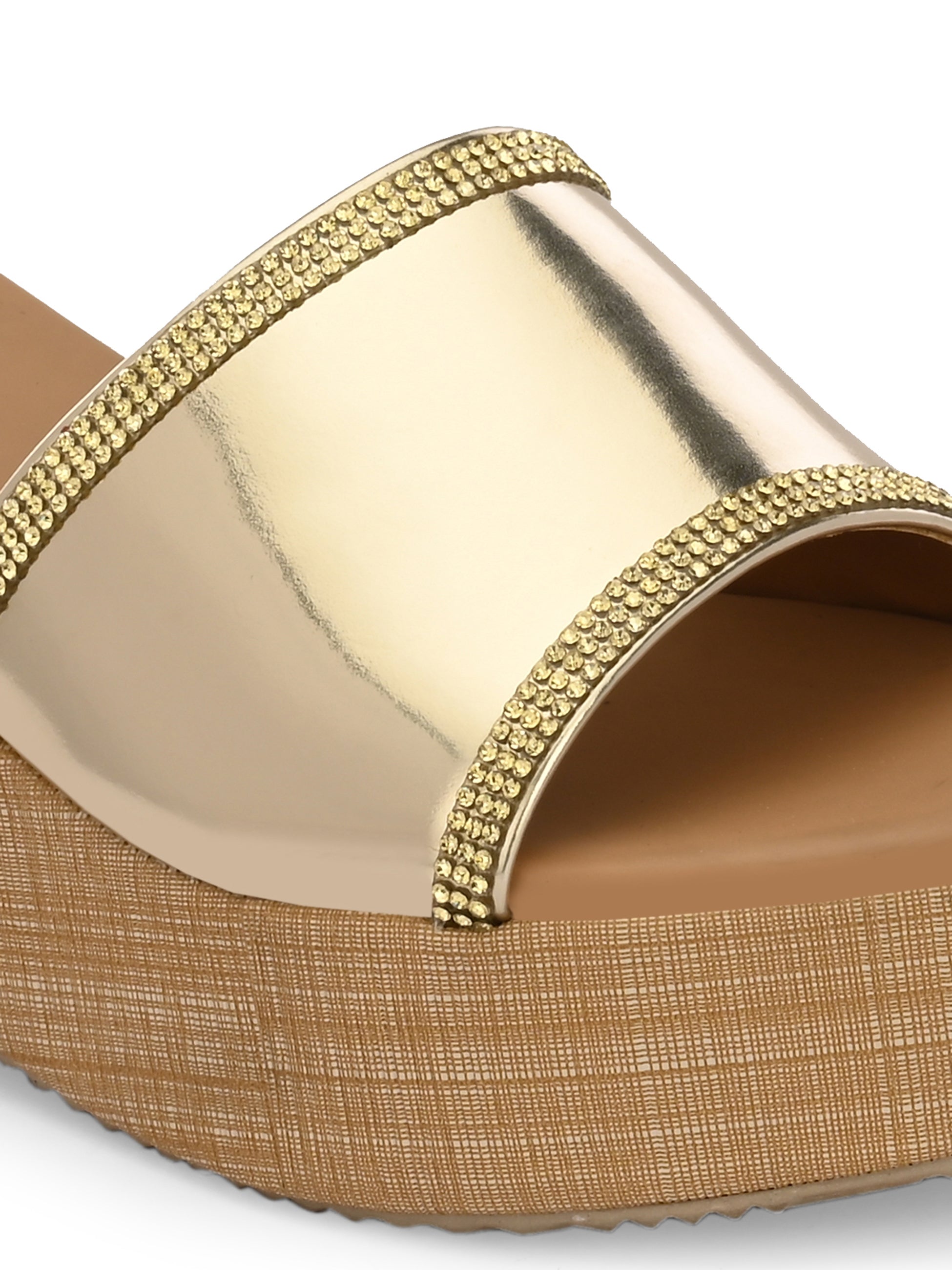 Metallic Slip-On Wedge Heels For Women