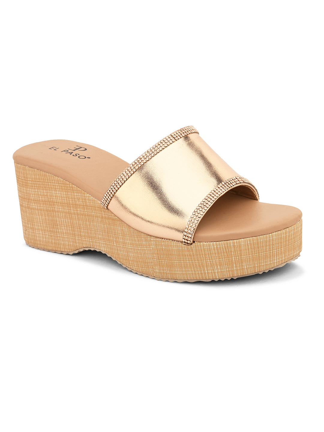 Metallic Slip-On Wedge Heels For Women