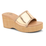 Metallic Slip-On Wedge Heels For Women