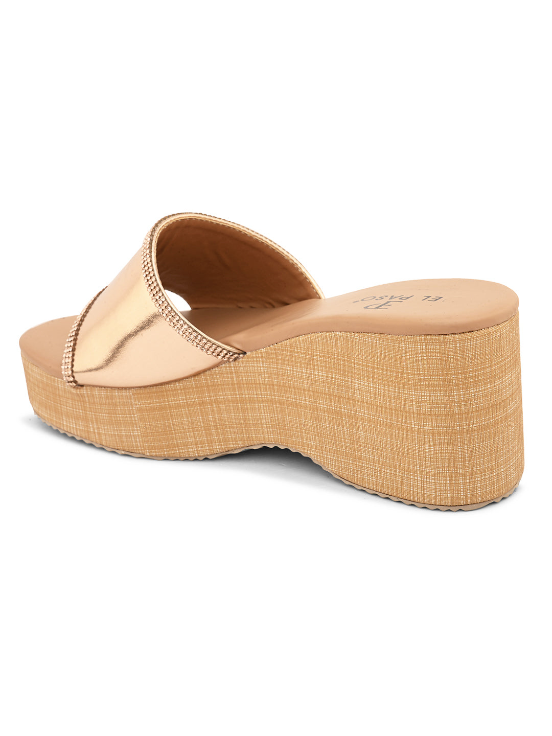 Metallic Slip-On Wedge Heels For Women
