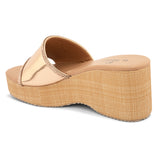 Metallic Slip-On Wedge Heels For Women