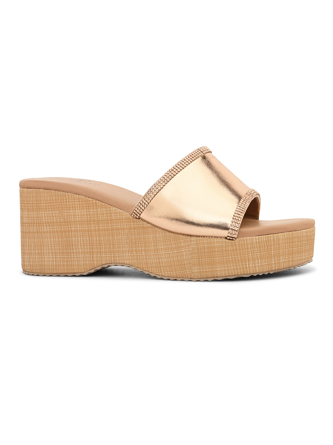 Metallic Slip-On Wedge Heels For Women