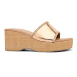Metallic Slip-On Wedge Heels For Women