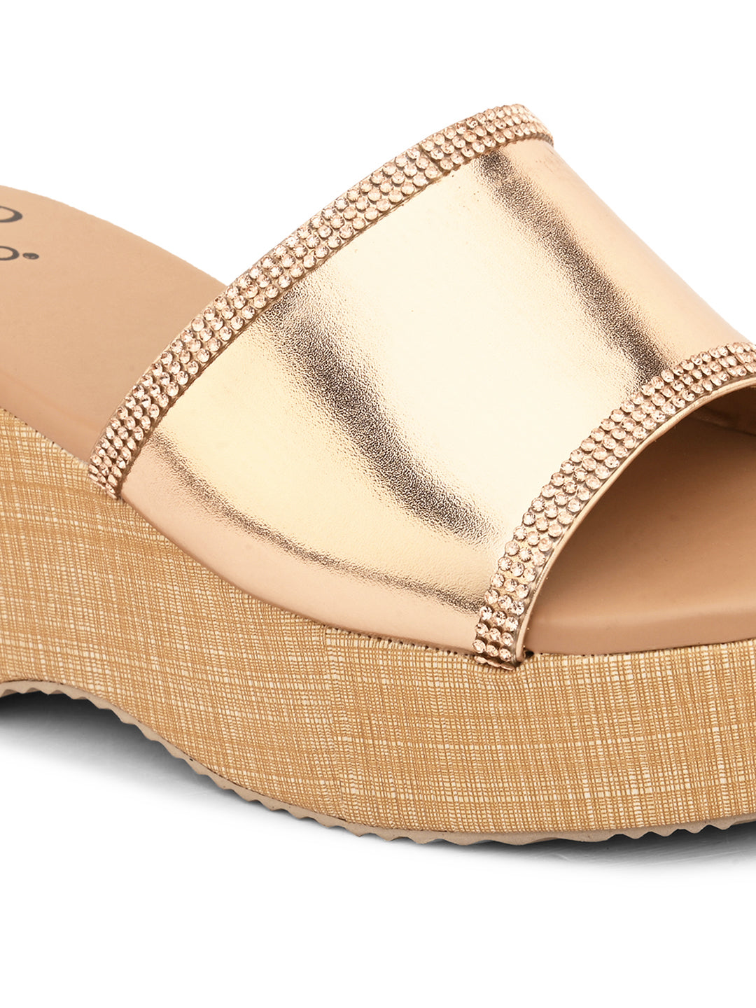 Metallic Slip-On Wedge Heels For Women