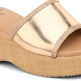 Metallic Slip-On Wedge Heels For Women