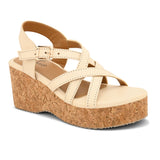 Off White Strap Wedge Heels For Women