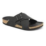 Black Men's casual criss-cross strap sandal