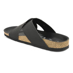 Black Men's casual criss-cross strap sandal