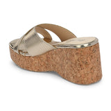Criss-Cross Metallic Wedge Heels For Women