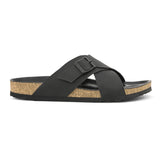 Black Men's casual criss-cross strap sandal
