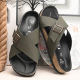 Olive Men's casual criss-cross strap sandal