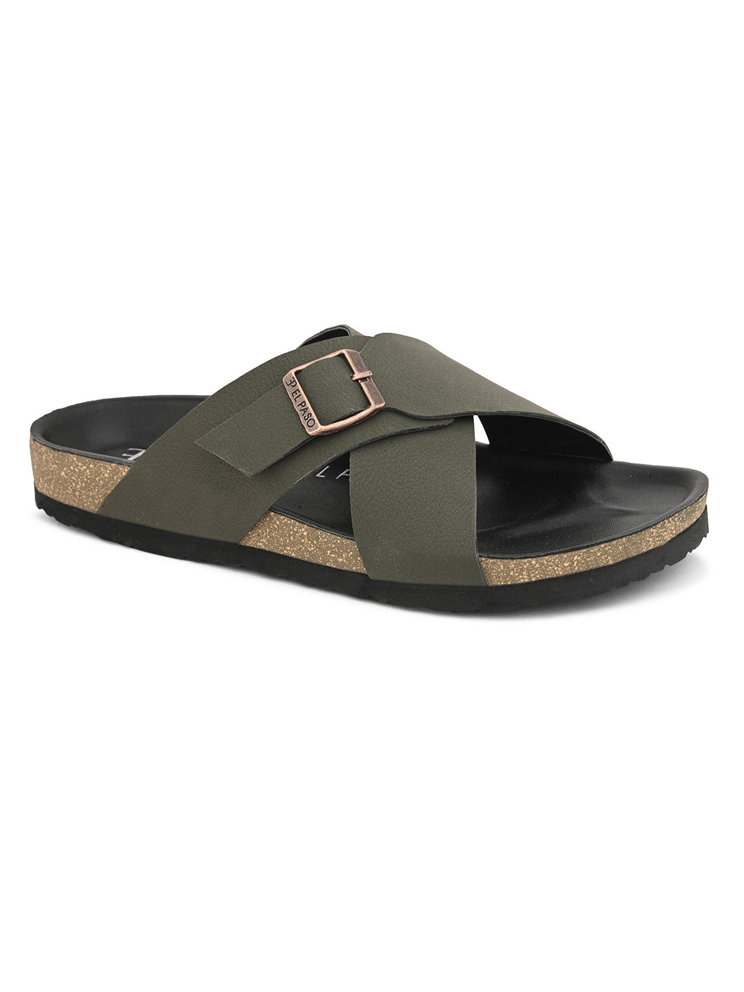 Olive Men's casual criss-cross strap sandal