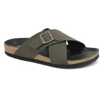 Olive Men's casual criss-cross strap sandal