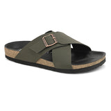 Olive Men's casual criss-cross strap sandal