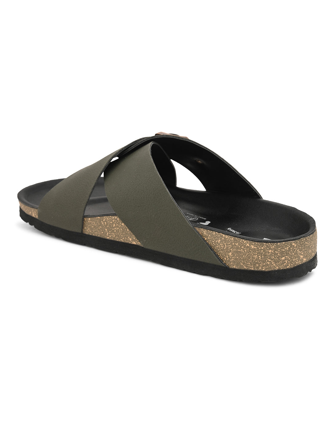 Olive Men's casual criss-cross strap sandal