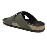 Olive Men's casual criss-cross strap sandal