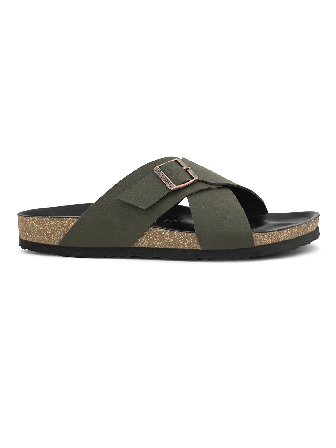 Olive Men's casual criss-cross strap sandal