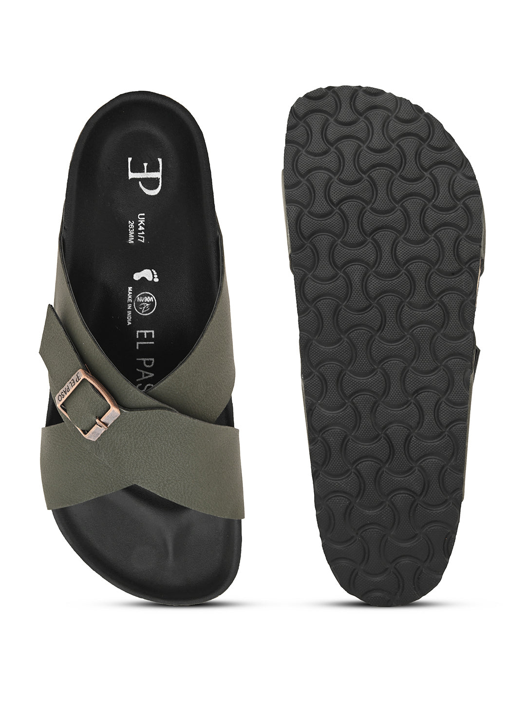 Olive Men's casual criss-cross strap sandal
