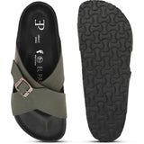 Olive Men's casual criss-cross strap sandal