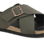 Olive Men's casual criss-cross strap sandal