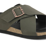 Olive Men's casual criss-cross strap sandal