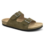 Olive Men's casual buckle strap flat heel slip-on closure sandal