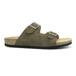 Olive Men's casual buckle strap flat heel slip-on closure sandal