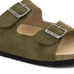 Olive Men's casual buckle strap flat heel slip-on closure sandal