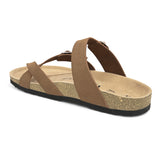 Brown Men's casual flat one-toe strap sandal