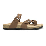 Brown Men's casual flat one-toe strap sandal