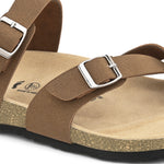 Brown Men's casual flat one-toe strap sandal