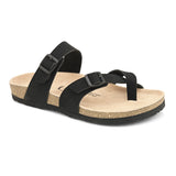 Black Men's One-Toe Leather Sandal