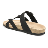 Black One-Toe Leather Sandal For Men