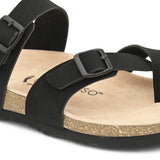 Black Men's casual flat one-toe strap sandal